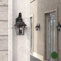 Canora Grey Hester Street Black 3 - Bulb Outdoor Wall Lantern