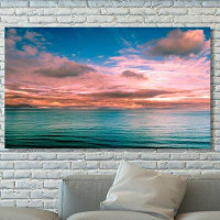 Made in Canada - Picture Perfect International 'Sunset View of a Sea Horizon' Photographic Print on Wrapped Canvas