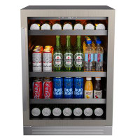 CLF CLF 24'' 220 Cans (12 oz.) Freestanding/Built-in Reversible Door Hinge Beverage Refrigerator