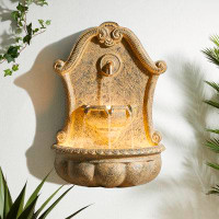 Ophelia & Co. 25.75"H Antique European Style Multi-Tiered Faux Granite Sculptural Polyresin Outdoor Wall Fountain With P