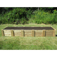 Arlmont & Co. Naylor 2 ft x 10.5 ft Wood Raised Garden Bed