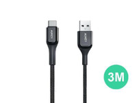 Aukey USB-A to USB-C Charging and Data Cable - 3 Meters (9.8 ft.) - Black