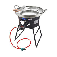 ARC ARC 23" Stainless Steel Concave Comal Set,26,000BTU Propane Burner and Stand,Discada Disc Cooker.