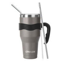 Ezprogear Ezprogear 40 oz Rose Gold Tumbler Stainless Steel Double Wall Vacuum Insulated Coffee Cup with Handle, Lid & S