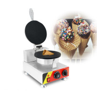 Commercial Electric Stainless Steel Ice Cream Waffle Cone Maker Machine Egg Roll Maker Griddles 110V 022020