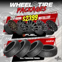LOWEST PRICES ON FUEL WHEELS! Package Fuels for $2399 only! INSTALLED! Many Styles on Shelf!