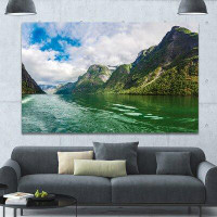 Made in Canada - Design Art 'Green Lake Sognefjord Norway' Photographic Print on Wrapped Canvas