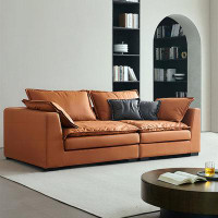 Fortuna Femme 86.61" Orange Technology cloth Modular Sofa cushion couch