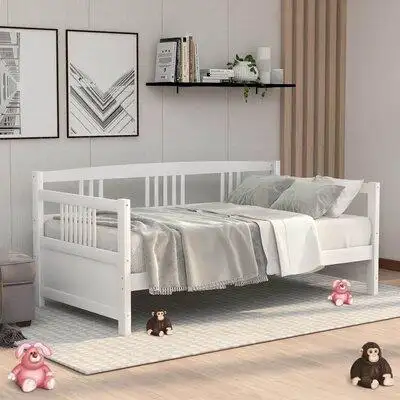 Harriet Bee Deviny White Colour Wood Daybed Full Size Daybed With Support Legs