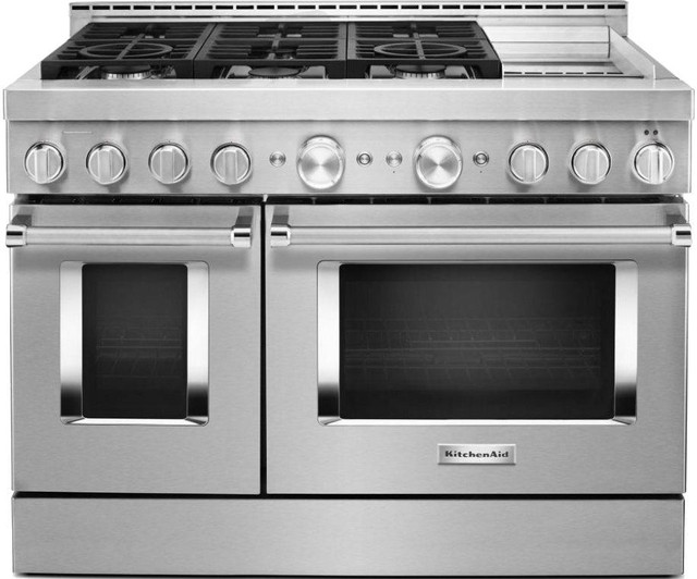 Kitchenaid KFGC558JSS 48 Slide In Gas Range Self Clean &amp; Convection Wi-Fi Enabled Stainless Steel color in Stoves, Ovens & Ranges in Markham / York Region - Image 2