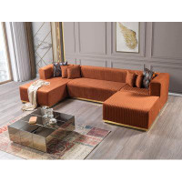 Everly Quinn Arcand 4 - Piece Upholstered Sectional