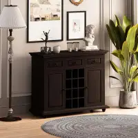 Darby Home Co Vintage Style 3-Drawer 2-Door Storage Cabinet