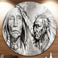 Made in Canada - Design Art 'Native American Indian Heads' Graphic Art Print on Metal