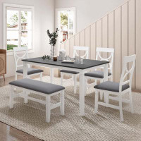 Red Barrel Studio 6-Piece Dining Table Set With Bench And 4 Dining Chairs