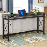 17 Stories 71" Console Table with Charging Ports