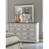 Rosecliff Heights Lauralee 9 Drawer Double Dresser with Mirror