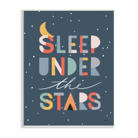 Stupell Industries Sleep Under The Stars Phrase Geometric Block Typography by Kyra Brown - Print