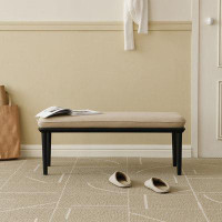 Hokku Designs 39.37" Creamy White Upholstered Bench