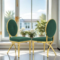 Everly Quinn Green Velvet Dining Chairs Set Of 2