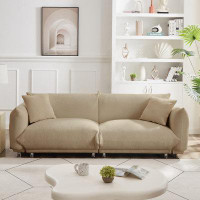 Ivy Bronx Sofa with 2 pillows and metal feet with anti-skid pads