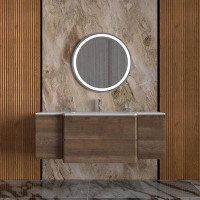Hokku Designs Jaicie 27.3'' Wall Mounted Single Bathroom Vanity with Ceramic Top with Mirror