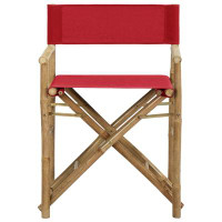 Bayou Breeze Folding Director's Chairs 2 Pcs Red Bamboo And Fabric