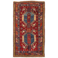Pasargad Kazak Antique Hand-Knotted Wool Red/Blue Area Rug