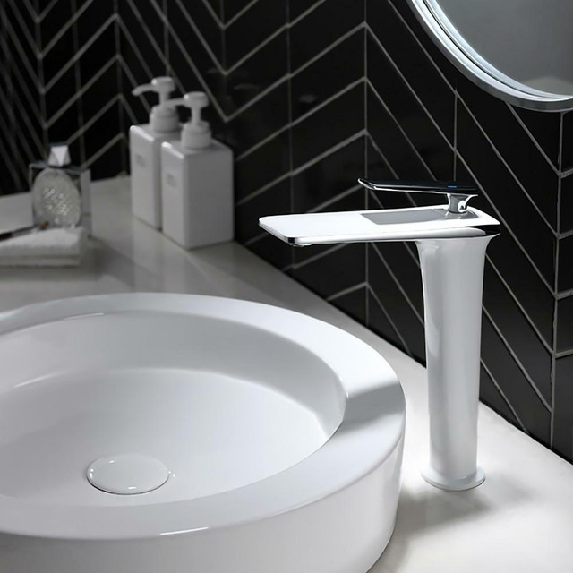 Modern Single Hole Single Handle Vessel Bathroom Sink Faucet ( Chrome, Black, White/Chrome, White/Gold & Black/Gold ) in Plumbing, Sinks, Toilets & Showers - Image 4