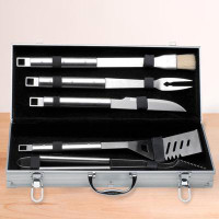 BergHOFF BergHOFF Essentials Cubo 6Pc 18/10 Stainless Steel BBQ Grilling Tool Set with Metal Case
