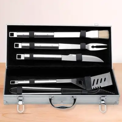 BergHOFF BergHOFF Essentials Cubo 6Pc 18/10 Stainless Steel BBQ Grilling Tool Set with Metal Case