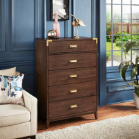 Kingstown Home 5 Drawer 36" W Solid Wood Chest
