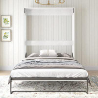 Ebern Designs Ebern Designs Murphy Bed With Wardrobe, Folding Wall Bed For Bedroom, Fold Up Murphy Bed Cabinet, Queen Mu