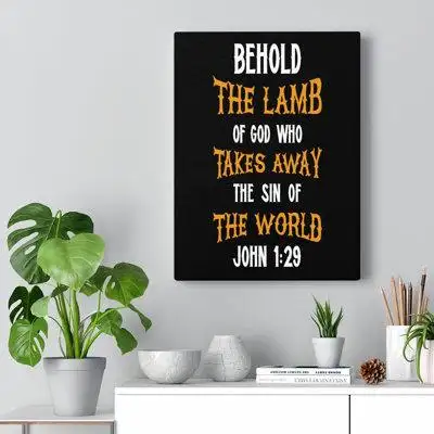 Trinx Scripture Canvas Lamb Of God John 1:29 Christian Wall Art Bible Verse Print Ready To Hang-3274066