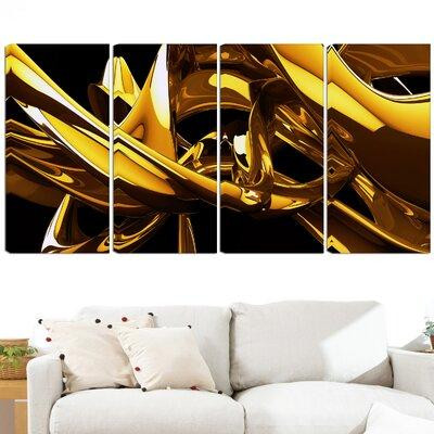 Made in Canada - Design Art Gold VS Silver 4 Piece Graphic Art on Wrapped Canvas Set in Arts & Collectibles