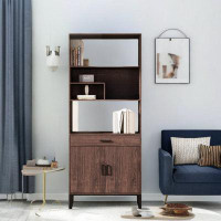 Latitude Run® Bookcase Suite With Storage Drawers And Led Strip Lights
