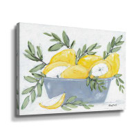 Gracie Oaks Lemons In Bowl Gallery Wrapped