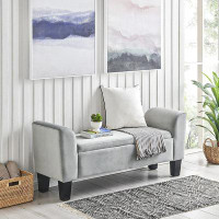 Latitude Run® Azurite Upholstered Flip Top Storage Bench