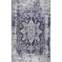 Williston Forge Gloria - Area Rug Persian Washable Anti Slip Backing Rugs Light Weight Foldable Carpet Blue in , Rectang