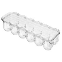 mDesign mDesign Plastic Egg Storage Tray Holder for Refrigerator, 12 Eggs - Clear