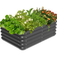 Arlmont & Co. Raised Garden Bed With Steel Cable, Elevated PP Planter Box Stand For Gardening