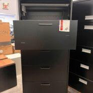 Teknion 5 Drawer Lateral Filing Cabinet with Handles – Black – 30W in Desks in Peterborough Area - Image 2