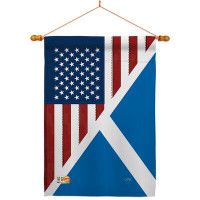 Breeze Decor US Scotland Friendship - Impressions Decorative Wood Dowel With String House Flag Set HS108390-BO-03