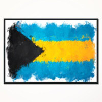 Made in Canada - East Urban Home 'Bahamas Flag Illustration' Floater Frame Painting on Canvas