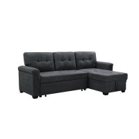 Latitude Run® Latitude Run® Reversible Sleeper Sectional Sofa with Storage Chaise, Linen