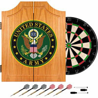 Trademark Global U.S. Army Symbol Wood Dart Cabinet Set