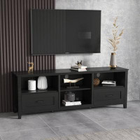 Millwood Pines 70 Inch Length TV Stand For Living Room And Bedroom, With 2 Drawers And 4 High-Capacity Storage Compartme