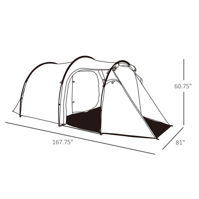 Camping Tent 167.75'' x 81'' x 60.75'' Dark Green in Fishing, Camping & Outdoors - Image 3