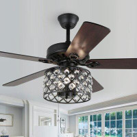 Rosdorf Park Andella 52'' 6 - Blade Crystal Ceiling Fan With Remote Control And Light Kit Included