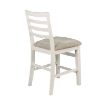 Red Barrel Studio Set Of 2 Padded Fabric Counter Height Chairs In White And Beige