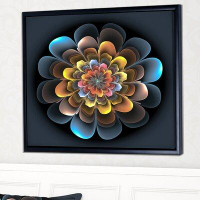 East Urban Home 'Fractal Flower Macro Close Up' Floater Frame Graphic Art on Canvas
